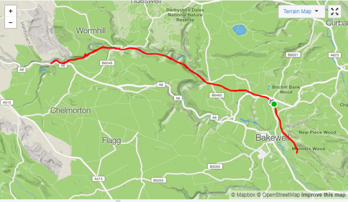 strava route 21 miles monsal trail